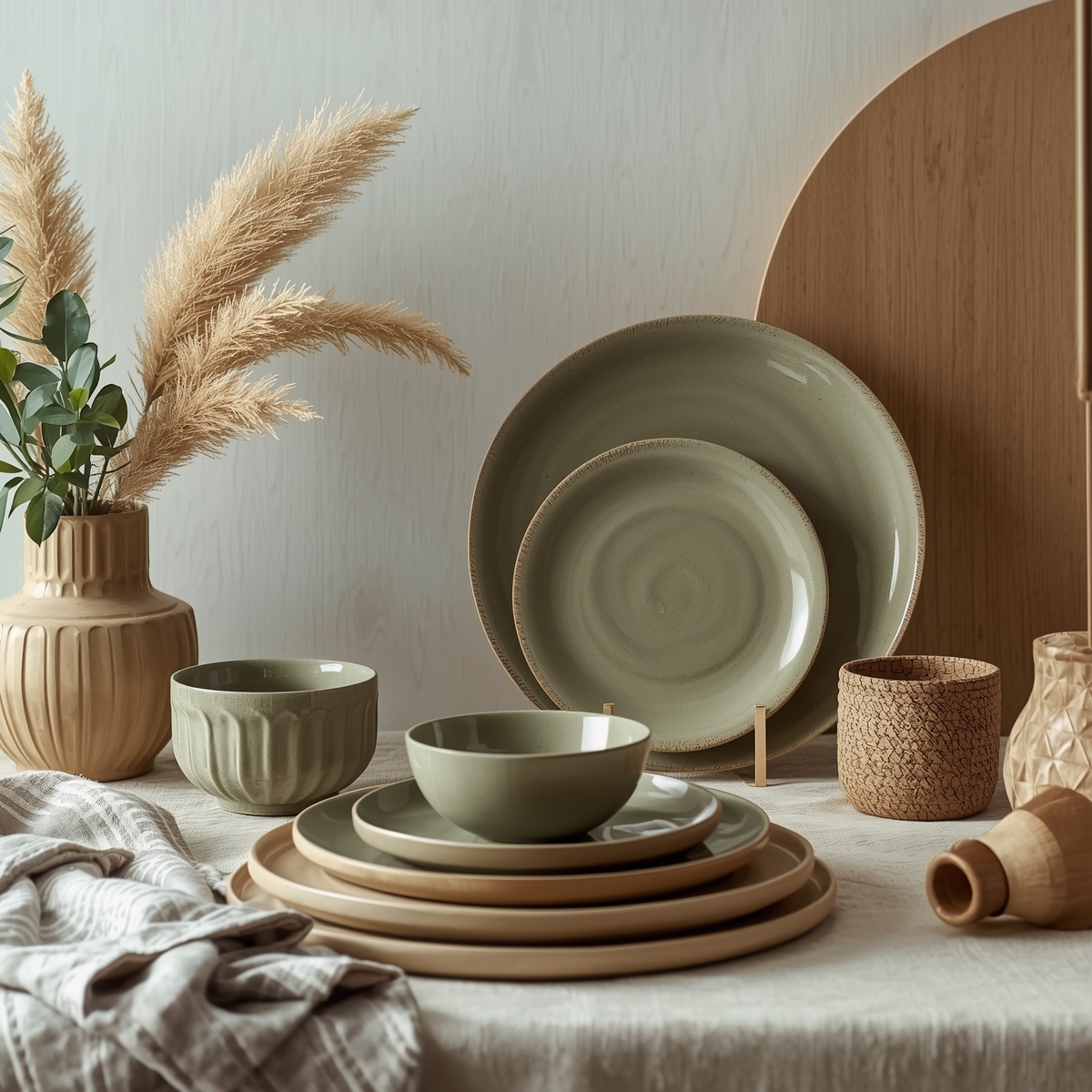 Decorative plates on a table