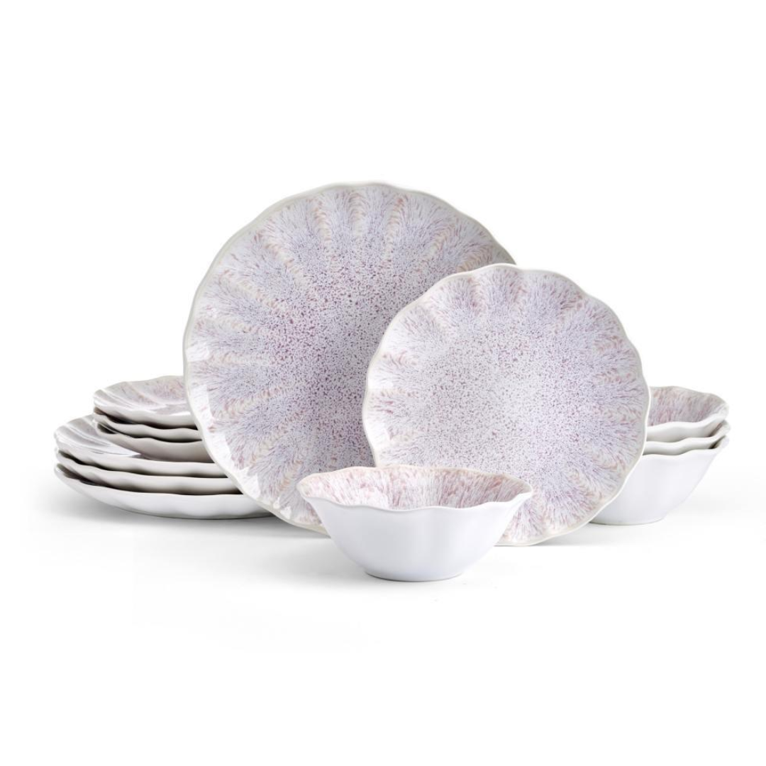 Purple Textured Ceramic Dinner Set