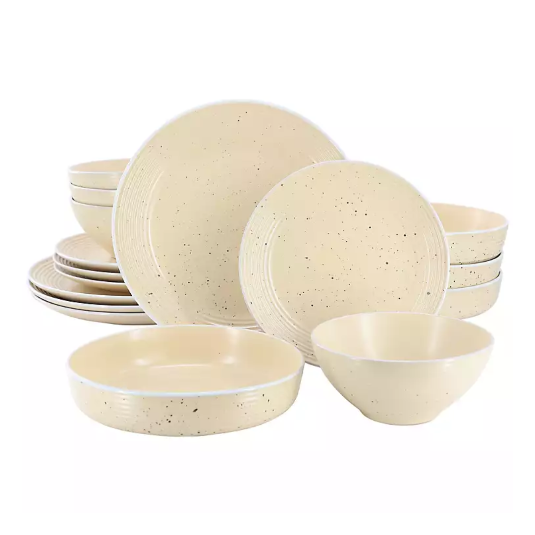 Yellow ceramic dinner set